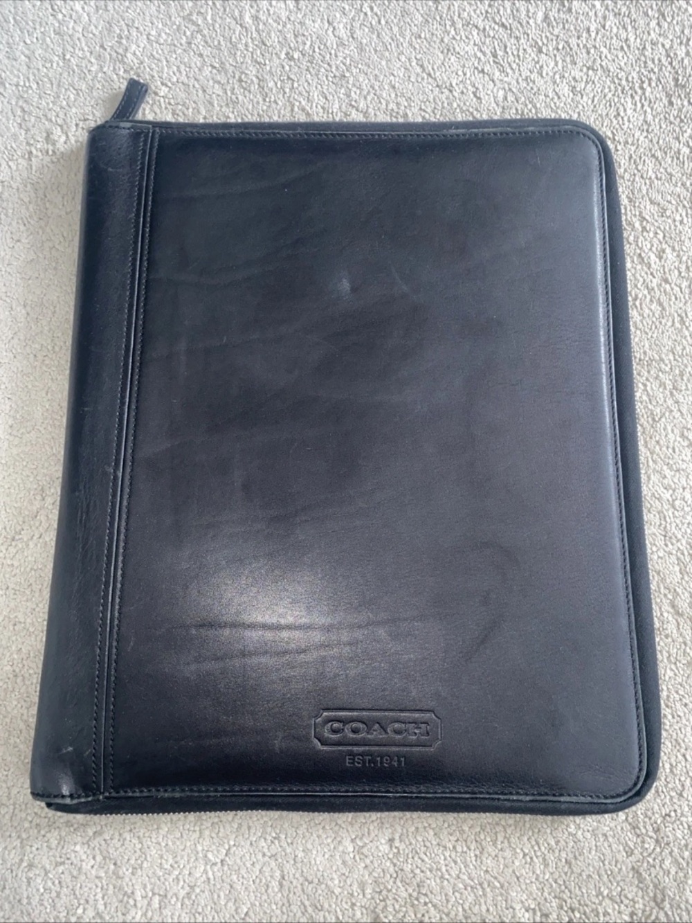 Coach Vintage Portfolio Zip Around Black Leather unisex Men’s Women’s